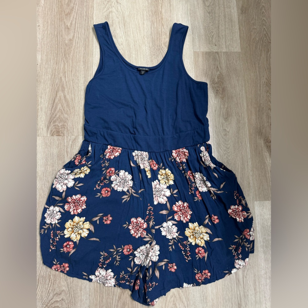Torrid Navy Floral Jumpsuit